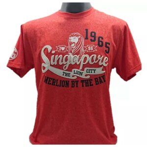 Soccer T Shirt Mens M Singapore Merlion City Orange Red Short Sleeve Tee Shirt